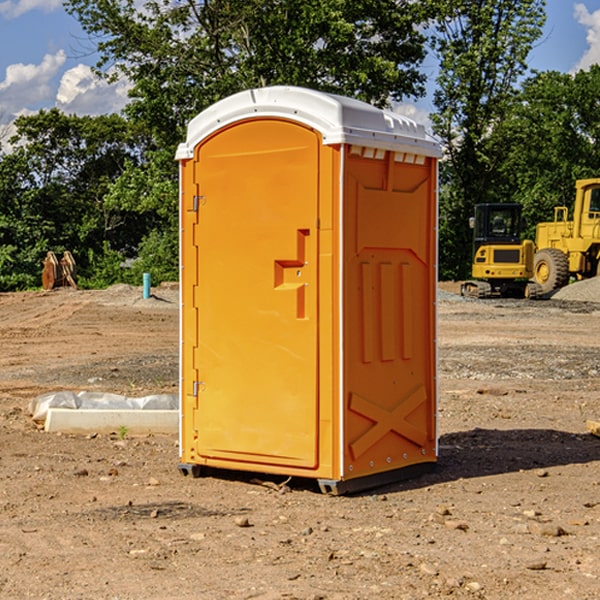 how often are the porta potties cleaned and serviced during a rental period in Elmira